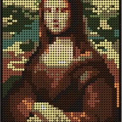 Wange Mona Lisa - Leonardo Da Vinci - Kunst - Schilderij - Pixels / Pixelart / Pixelkunst - Bouwset - 3262 Bouwsteentjes