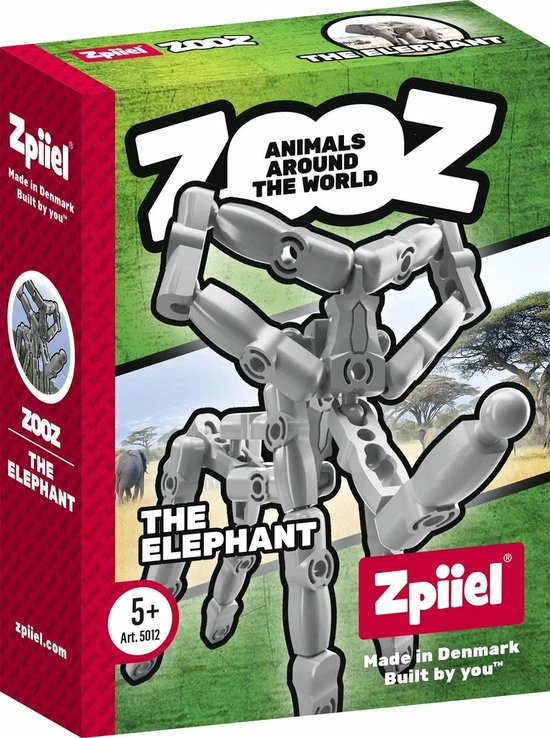 Zpiiel - ZooZ Elephant - Constructiespeelgoed - Unieke Bouwelementen Met Kogelgewrichten - Creatief Spelen - Fijne Motoriek 1 Zpiiel - ZooZ Elephant - Constructiespeelgoed - Unieke Bouwelementen Met Kogelgewrichten - Creatief Spelen - Fijne Motoriek