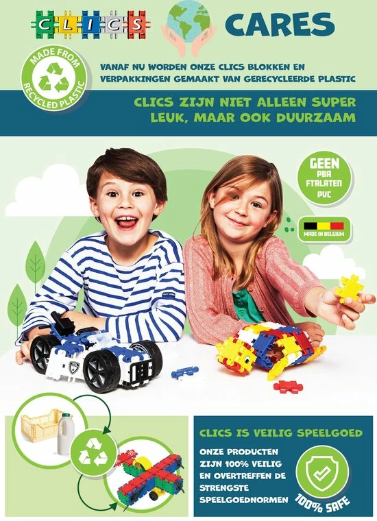 Clics Build & Play 8-in-1 Bouwblokken– DUURZAAM SPEELGOED Gemaakt Van GERECYCLEERDE Kunststof- Bouwset 5 In 1 - Speelgoed 4,5,6,7,8 Jaar Jongens En Meisjes- Educatief Speelgoed- Montessori Speelgoed- Constructie Speelgoed 5 Clics Build & Play 8-in-1 Bouwblokken– DUURZAAM SPEELGOED Gemaakt Van GERECYCLEERDE Kunststof- Bouwset 5 In 1 - Speelgoed 4,5,6,7,8 Jaar Jongens En Meisjes- Educatief Speelgoed- Montessori Speelgoed- Constructie Speelgoed - Afbeelding 5