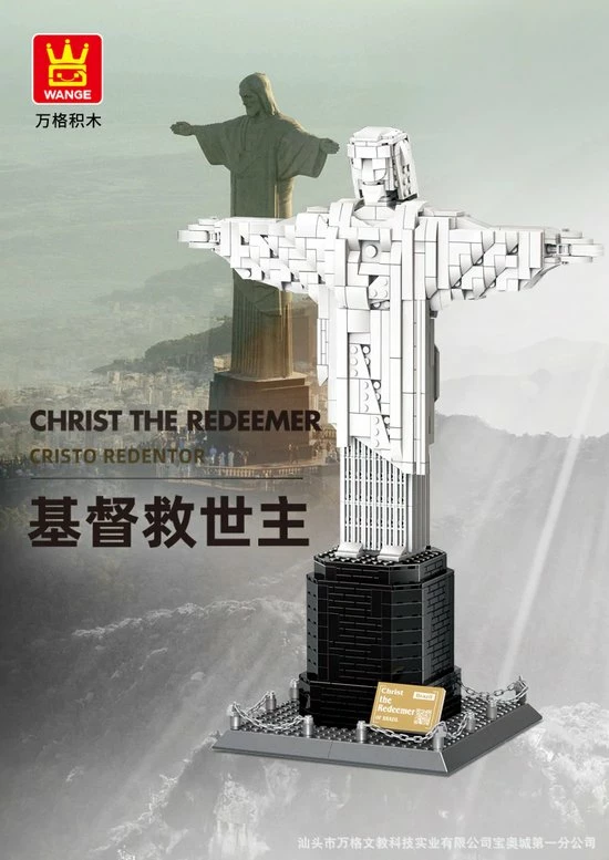 Wange Christus De Verlosser - Rio De Janeiro, Brazilië - Christ The Redeemer - Standbeeld - Bouwstenen - Bouwset / 3D Puzzel - 973 Bouwstenen 3 Wange Christus De Verlosser - Rio De Janeiro, Brazilië - Christ The Redeemer - Standbeeld - Bouwstenen - Bouwset / 3D Puzzel - 973 Bouwstenen - Afbeelding 3