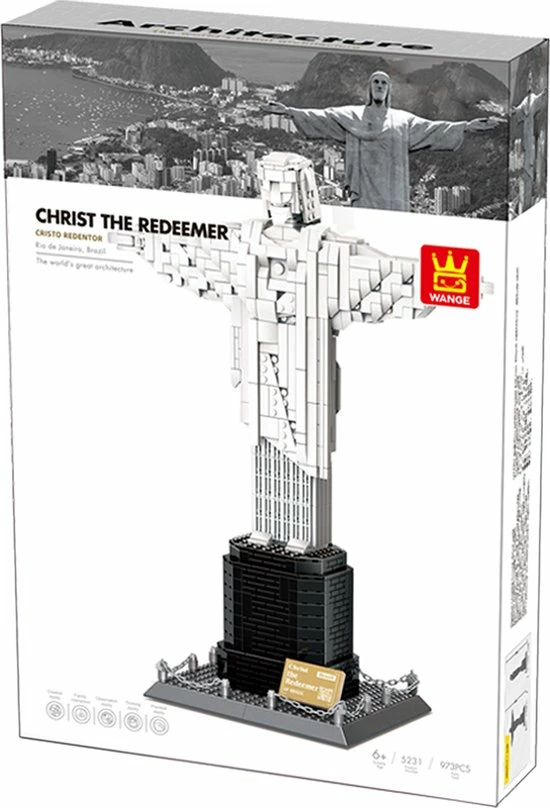 Wange Christus De Verlosser - Rio De Janeiro, Brazilië - Christ The Redeemer - Standbeeld - Bouwstenen - Bouwset / 3D Puzzel - 973 Bouwstenen 2 Wange Christus De Verlosser - Rio De Janeiro, Brazilië - Christ The Redeemer - Standbeeld - Bouwstenen - Bouwset / 3D Puzzel - 973 Bouwstenen - Afbeelding 2